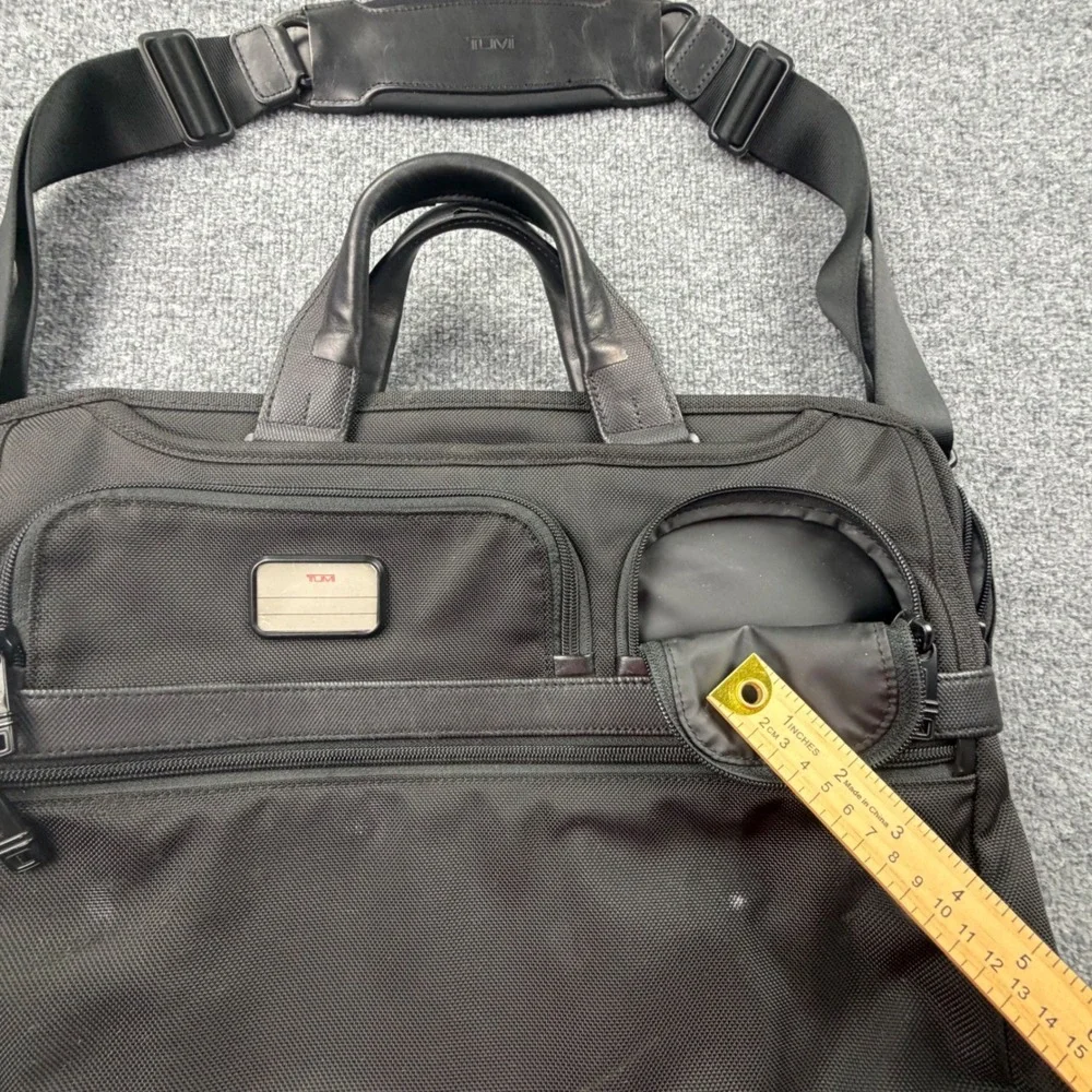 Tumi‎ Alpha Ballistic Nylon Slim Deluxe Portfolio Briefcase Black Mens